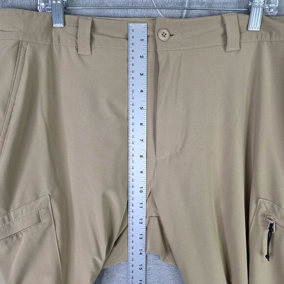Mens Columbia PFG Beige Performance Fishing Cargo Pants Polyester Stretch 38X32 - Picture 5 of 10